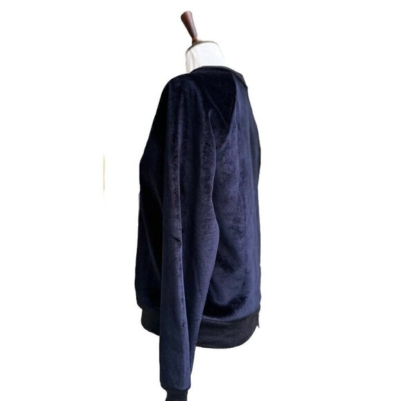 Nasty Gal J.O.A. Womens Black Velvet Plush Little Baby Raglan Sweater Size S - Picture 14 of 16